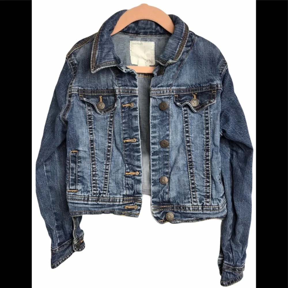 Old Navy small blue jean denim button up jacket